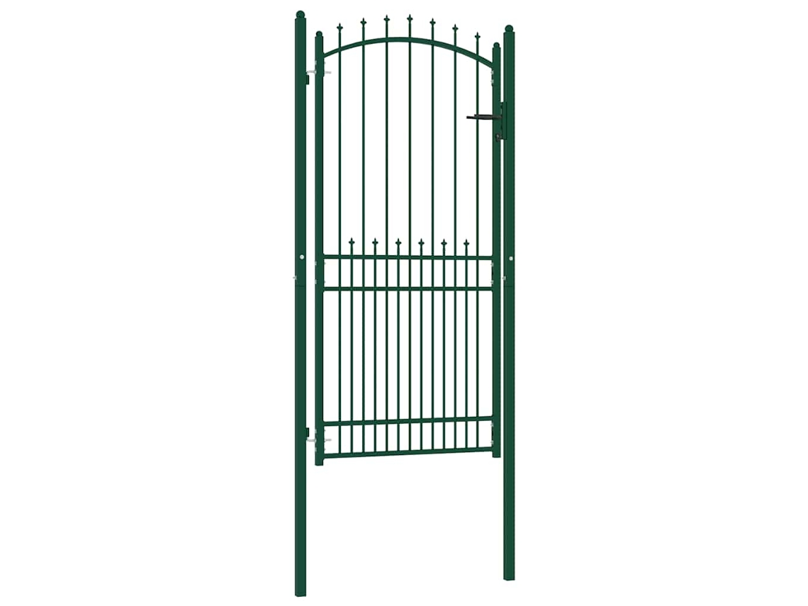 Vidaxl Portão De Cerca Emmen Com Pontas De Aço 104x147 Cm Verde