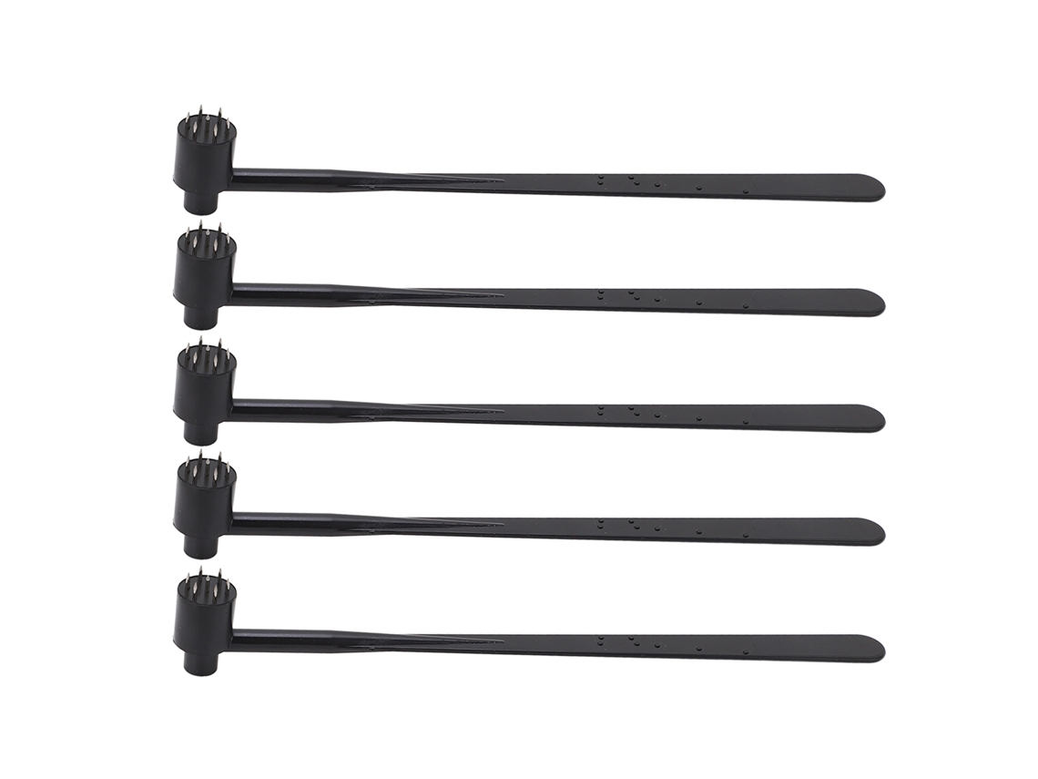 5 Unidades Martelo Dérmico De Flor De Cerejeira De Uma Única Extremidade Com Cabo Abs Preto Em Aço Inoxidável Para Indústria