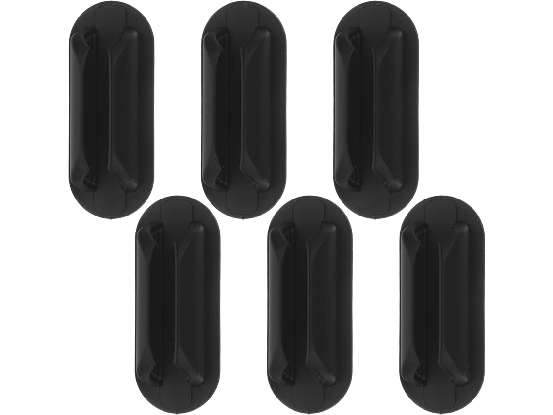 Conjunto de 6 prendedores de lápis antiderrapantes, em polietileno marrom, para organização de mesas, ideais para