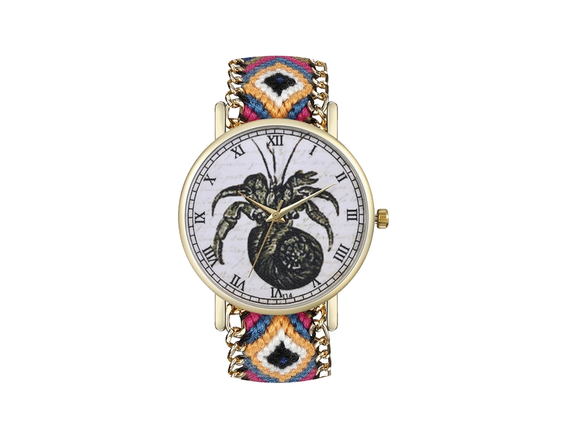 Relógio de Pulso de Quartzo com Pulseira de Lã Simples e Fashion T14 fg (6)