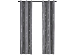 Cortina Blackout Térmica, Para Janela E Quarto, Ilhós, Privacidade, Lavável, 2 Peças, 52 X 84 Polegadas, Cinza