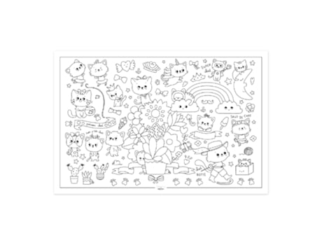 Jogo de Tabuleiro LABEL'TOUR CRÉATIONS Poster To Colour In Little Cats (3 Anos)