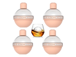 Molde de Gelo Esférico 4 Peças, Cubo de Gelo de Silicone para Whiskey e Cócteis, Tamanho Grande 2,5 Polegadas, Material Seguro Sem Bpa