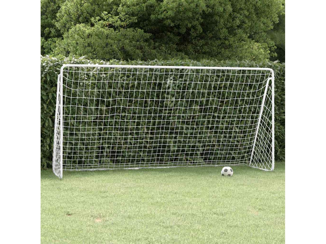 Vidaxl Baliza De Futebol Com Rede 366x122x182 Cm Aço Branco