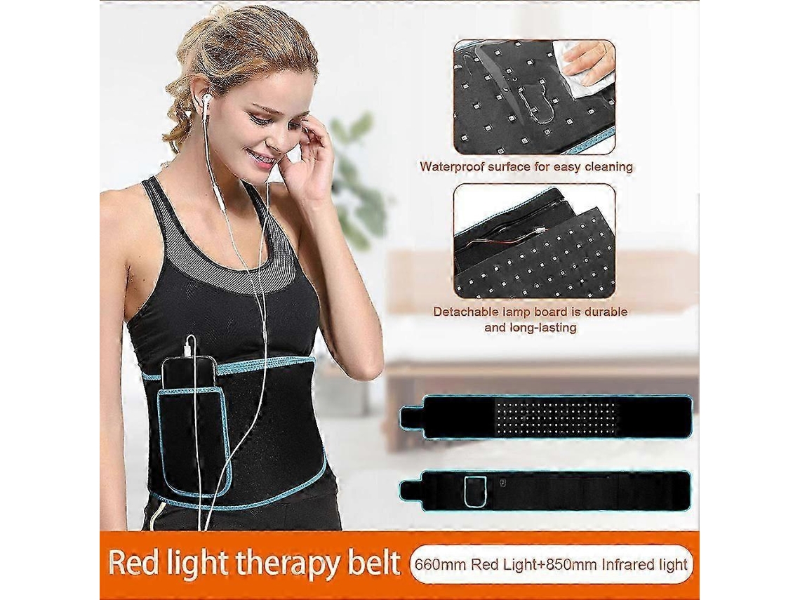 Cinto de terapia com luz infravermelha PENGDSJE, dispositivo de terapia infravermelha de 650 nm a 850 nm para alívio do sono e recuperação muscular.