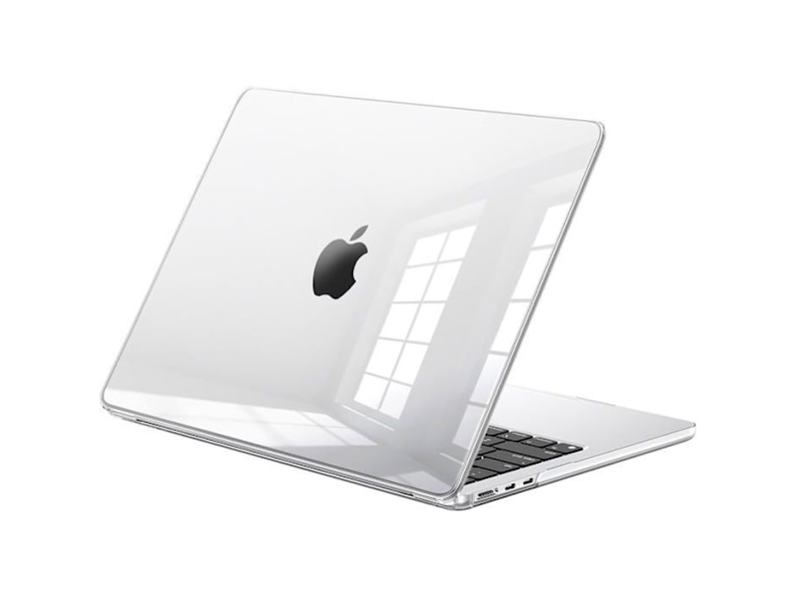 Capa Rígida - Compatível Com Macbook Air - M2 M3 M4 - 13,6 Polegadas - Transparente - Antiderrapante - Cor: Cristalina