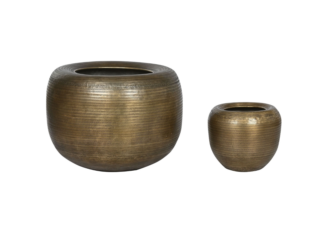 Conjunto de Vasos HOME ESPRIT Dourado Alumínio 64 X 64 X 47 Cm