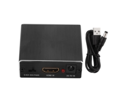 Adaptador extractor de audio hdmi a hdmi con spdif y 3,5 mm, 4k 2k, metal negro