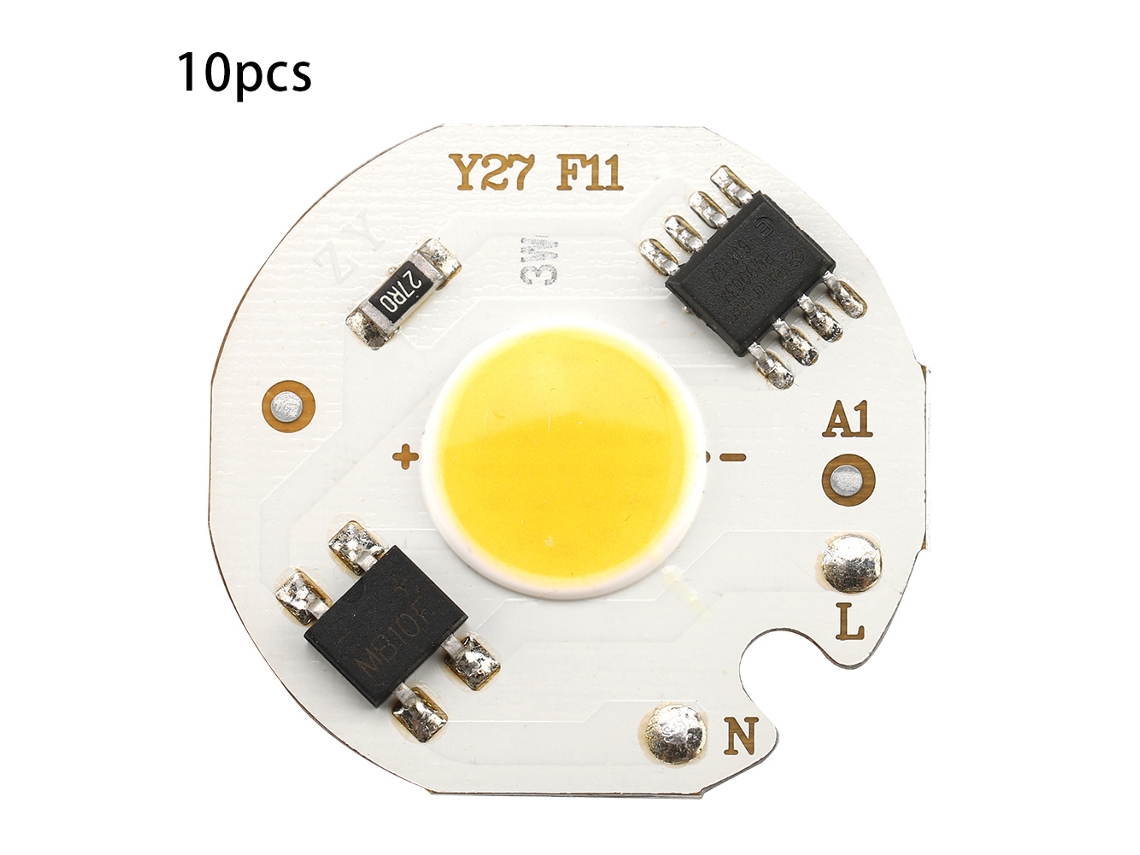 2026 10pcs Fonte de Luz Lâmpada Cob Chip Integrado Ic Inteligente Ac220v 3w (quente)