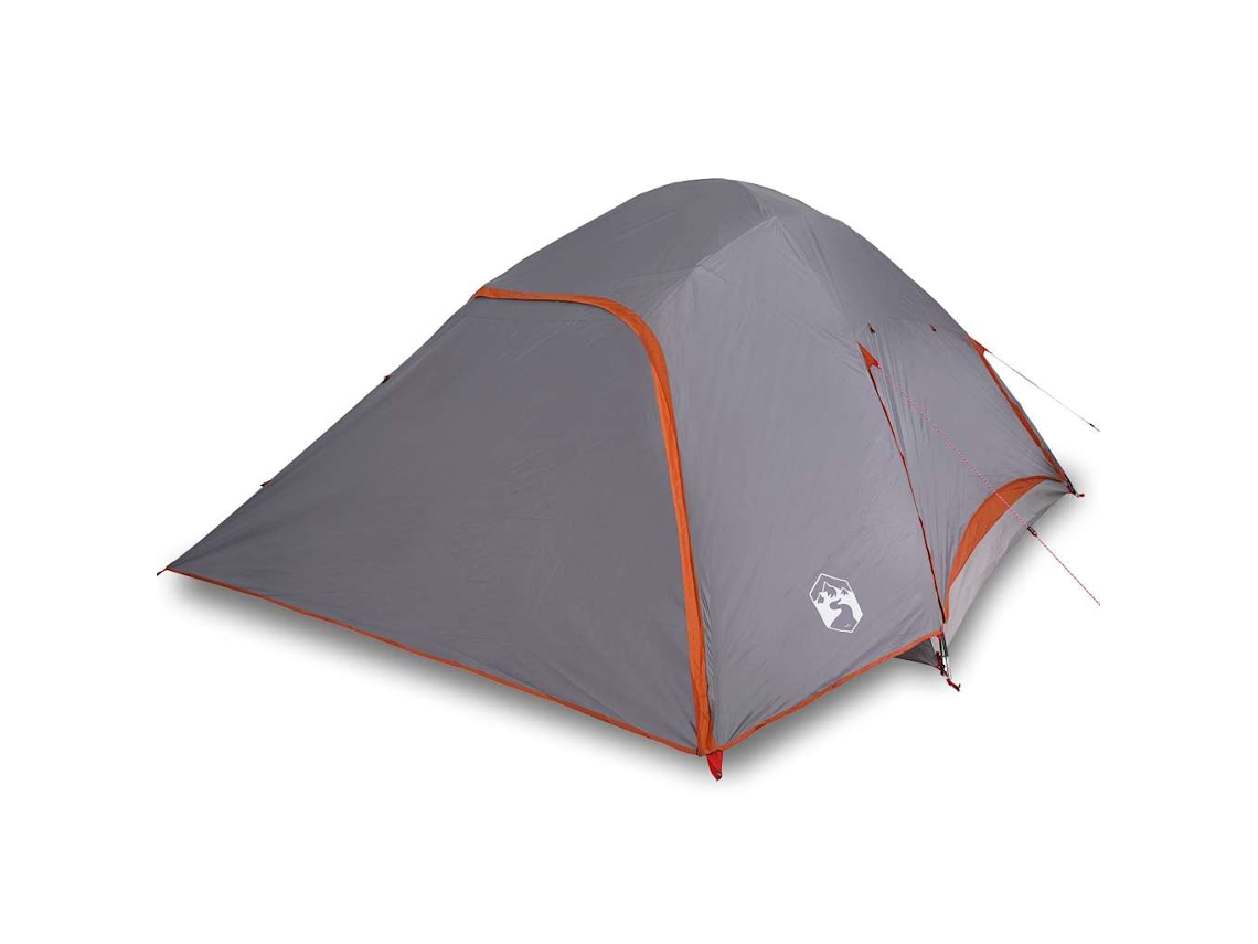 Tenda Familiar Cúpula para 6 Pessoas VIDAXL Impermeável Cinza/Laranja