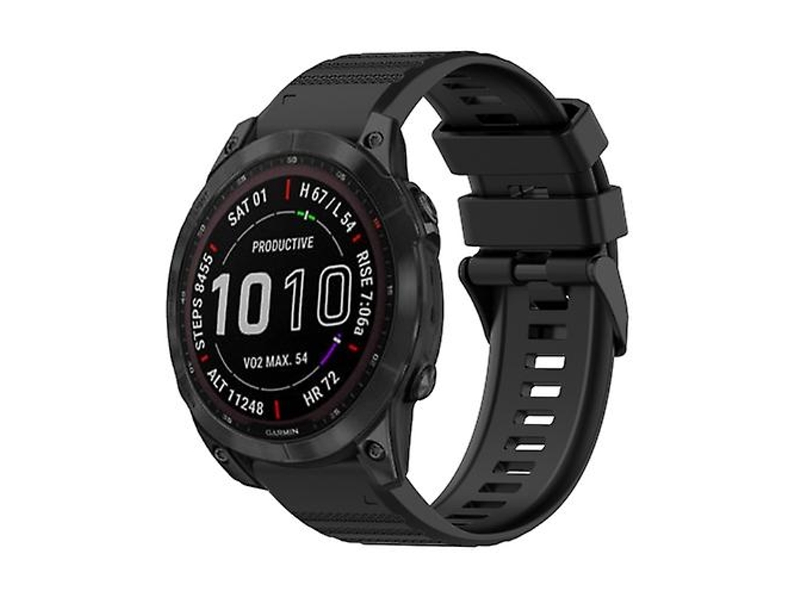 Lurelia Pulseira De Silicone, Compatível Com Garmin Fenix 7 Solar 22mm Preta