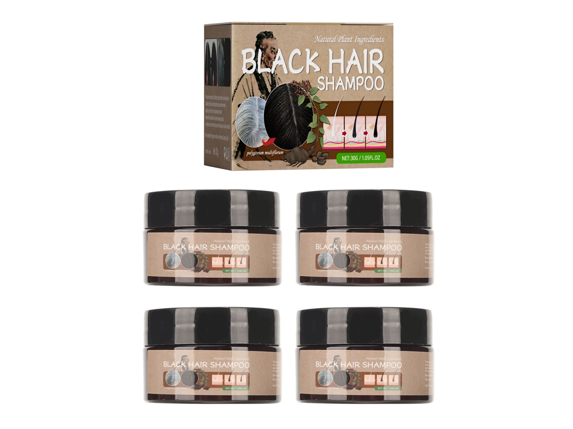 4pcs Barra De Shampoo Polygonum Multiflorum Escurecedor De Cabelo Reparo De Raízes Nutrição 30g