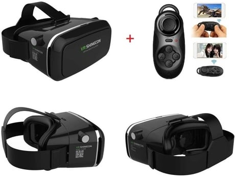 Óculos de Realidade Virtual 3D + Comando em Preto