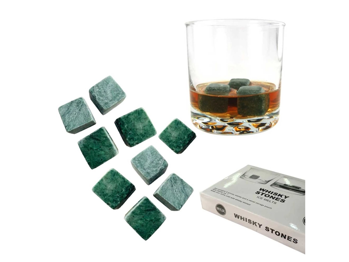 Pedras Gelo Naturais Whisky Cubos Verde BRILVIBERA