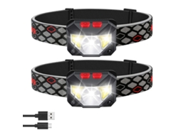 Kit de 2 lanternas BRILVIBERA, recarregáveis, sensor de movimento