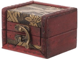 Caixa Joias Vintage Marrom Mdf Metálica Pequena Armazenamento Portátil Pingentes Pulseiras Design Retrô GOKOCO