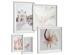 Conjunto De Pinturas Vistas Estilosas Arquitetura Natureza Espelharte (5 Peças)
