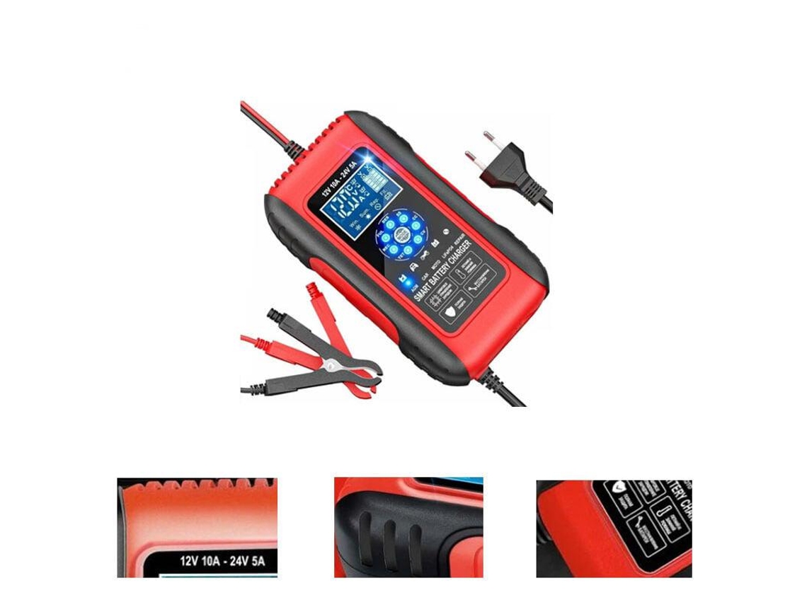 Carregador De Bateria Inteligente 10a 12v/24v Lifepo4,com Tela Lcd,função Reparação Para Baterias De Carro,moto Agm Gel Sla Btforus