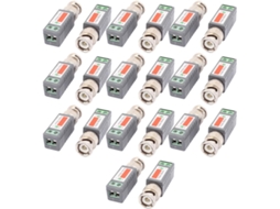 10 Pares de Transmissores Passivos 1 Canal, Transceptores Vídeo Hd com Balun e Adaptador Bnc, CHABERLU