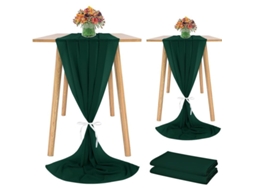 2026 runner de Mesa de Chiffon Verde Oscuro para Boda Romántica Servilleta Transparente
