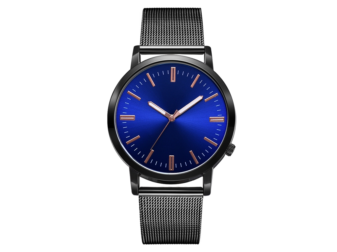 Reloj De Pulsera Para Hombre De Moda Casual Con Dial De Aleación Y Cuarzo Negro Azul