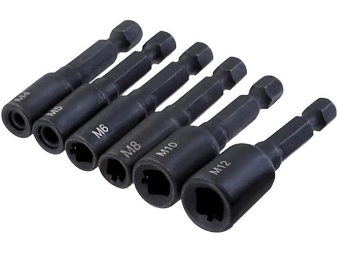 De Soquete Com Rosca 1/4" - Macho Reto Estriado Em Aço Rápido Para E 6 Peças