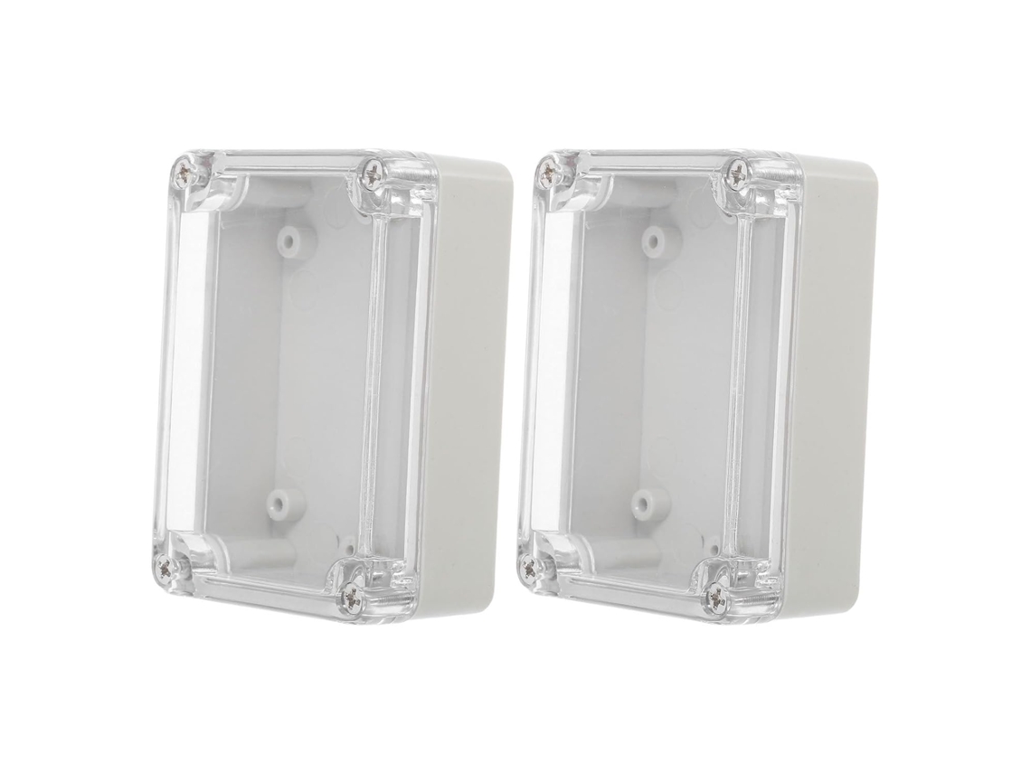 Conjunto De 2 Caixas De Junção Externas Com Tampa Transparente À Prova D'água Em Abs.