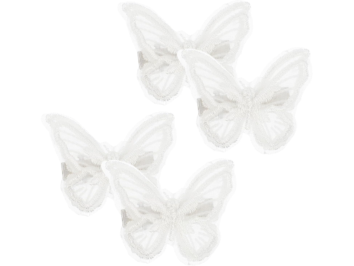 9 Pares De Presilhas De Cabelo Decorativas E Resistentes Em Renda Bordada Branca.