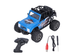 Mali carro de Controle Remoto Off Road 2.4g com Pneus Antiderrapantes e Bateria Recarregável Azul