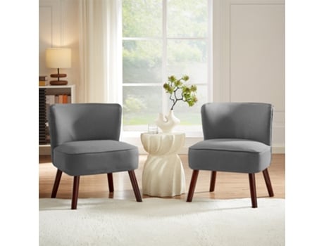 Conjunto de 2 poltronas cocktail JOFI em tecido cinza escuro