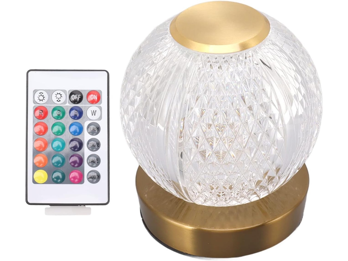 Abajur De Mesa Focket Crystal, Em Acrílico Com Carregamento Usb, Lâmpada Led Rosa Com 16 Cores Variáveis, Luz Noturna