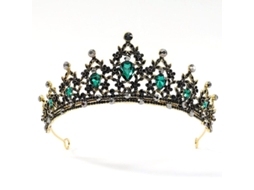 Tiara De Noiva Corona Barroca Negra Com Cristais E Pedras Rhinestones Para Casamentos E Festas