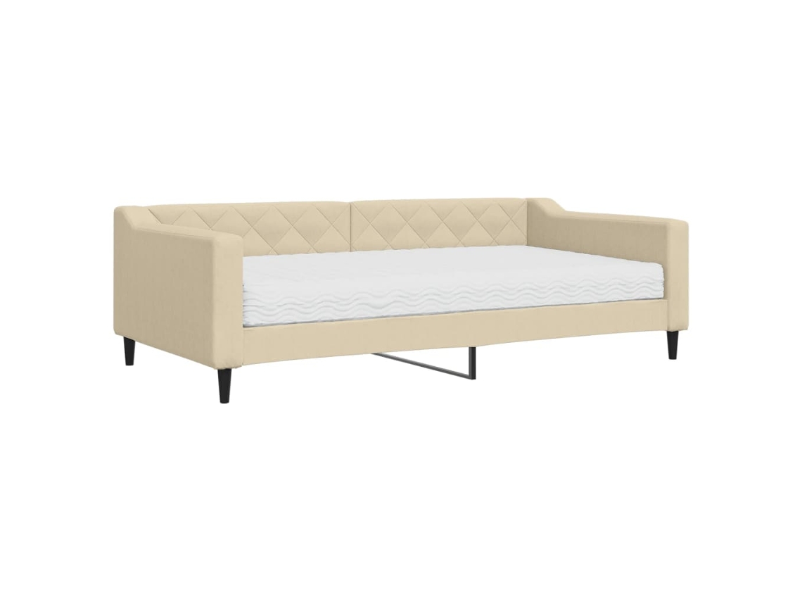 Sofá cama com Colchão 100x200 Cm Tecido Cor Creme MAISON EXCLUSIVE