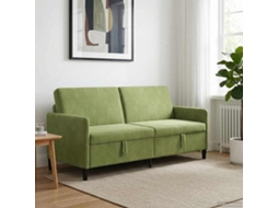 Vidaxl Sofa Com Armazenamento Verde Claro 192 X 78 X 87 Cm Poliéster