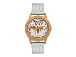 Reloj De Cuarzo Unisex Con Correa De Malla De Acero Moda Pulsera Redondo Plata