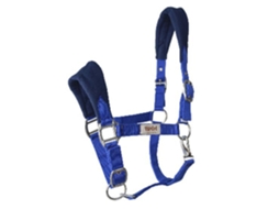 Mosquetão Forrado de Lã Duplo Acolchoado Nylon Azul Ponyhispano Hipica