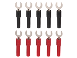 Yuru 10pcs Conectores de Fio Garfo U Tipo Latão Pvc 10a 4mm para Equipamentos Eletrônicos Automóveis