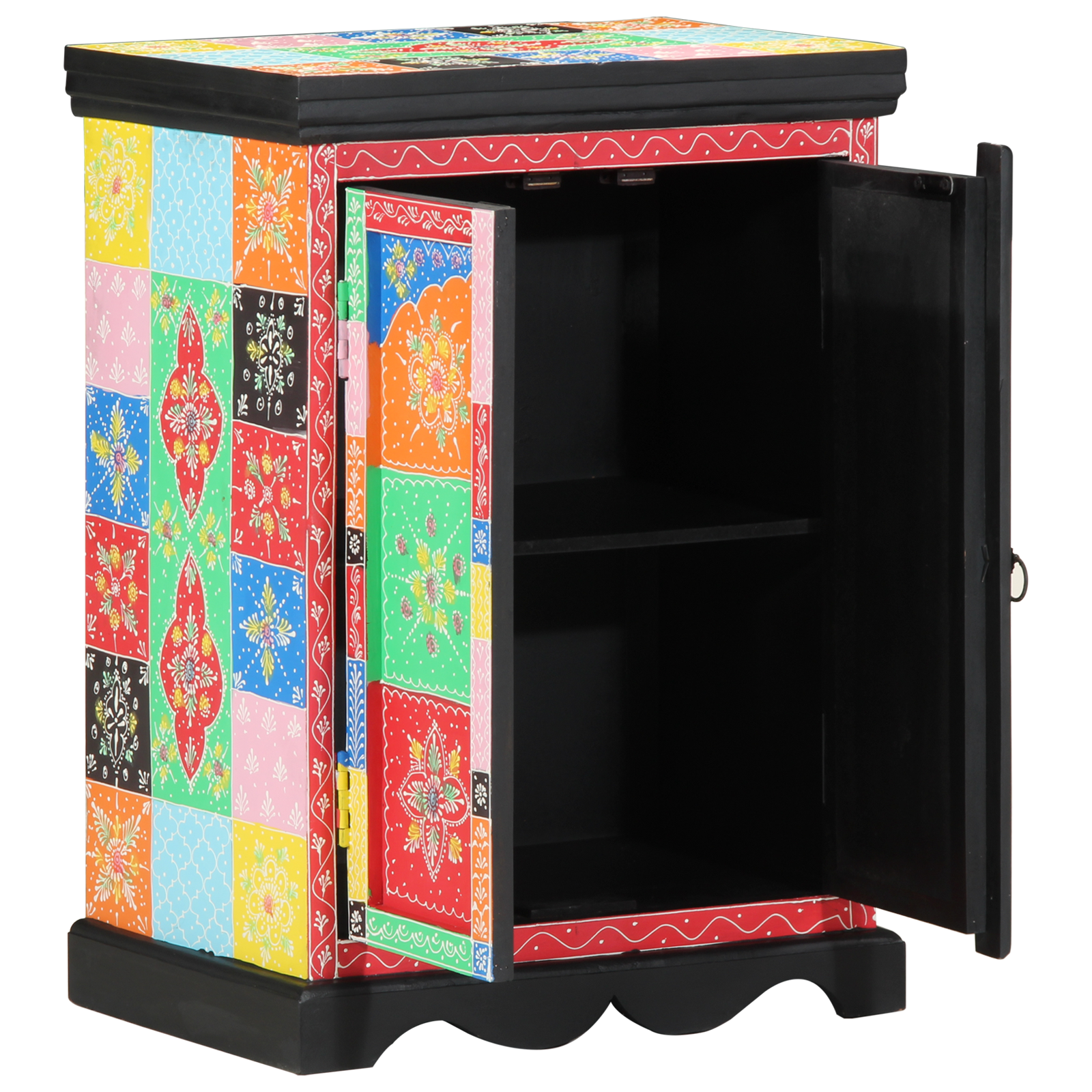 Conjunto 1 Aparador Vidaxl Multicolorido Madeira De Mangueira Maciça (50 X 30 X 70 Cm)