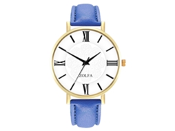 Relógio de Pulso Casal de Couro Pu com Pulseira Azul Estilo Simples Quartz