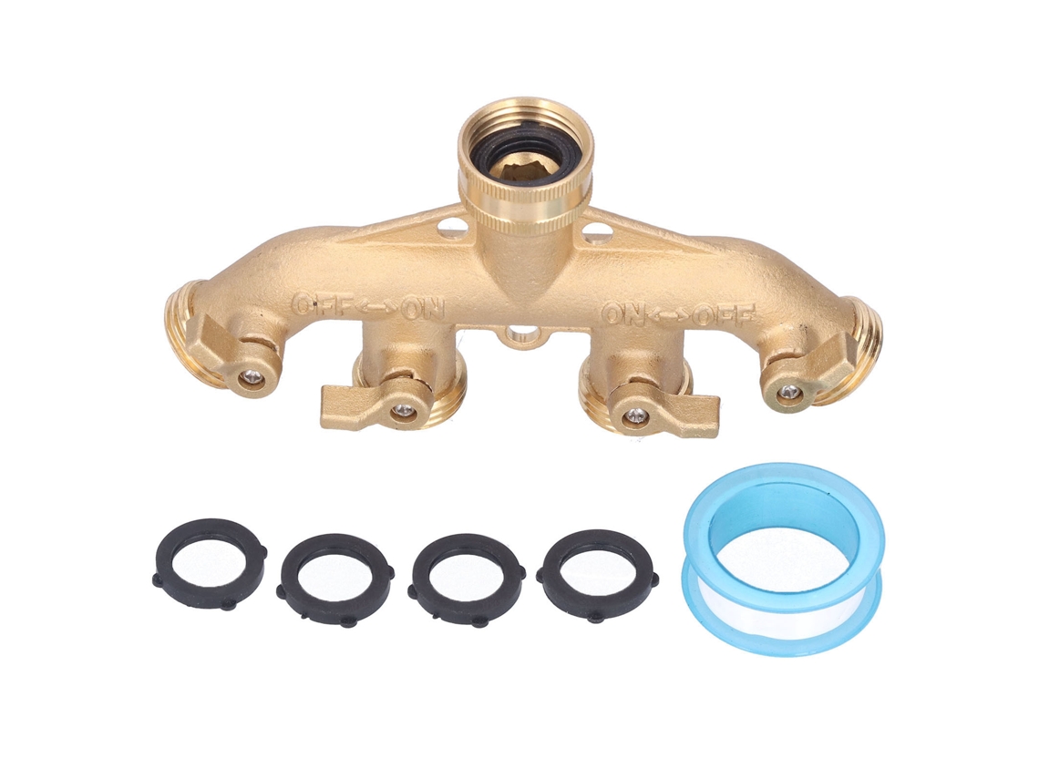 Divisor De Mangueira Com 4 Conexões Para Torneira, Distribuidor De Água Para Jardim Npt 3/4