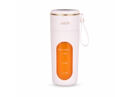 Liquidificadora Portátil Recarregável Para Sumos E Batidos, 10 Lâminas, 340 Ml, Branca