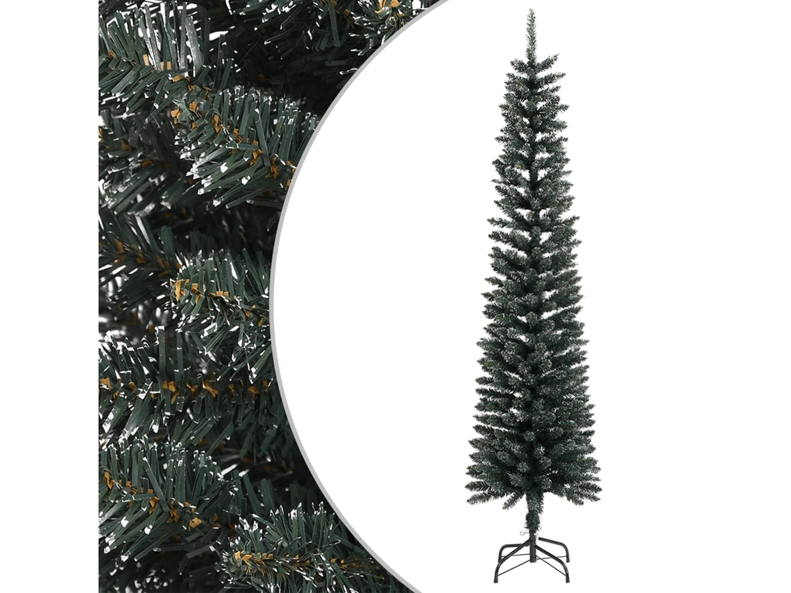 Vidaxl Árvore De Natal Artificial Fina Com Suporte 240 Cm Pvc Verde