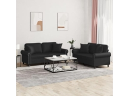 Sofa Set, Sofa Sets Vidaxl Preto Couro Artificial (n/a)
