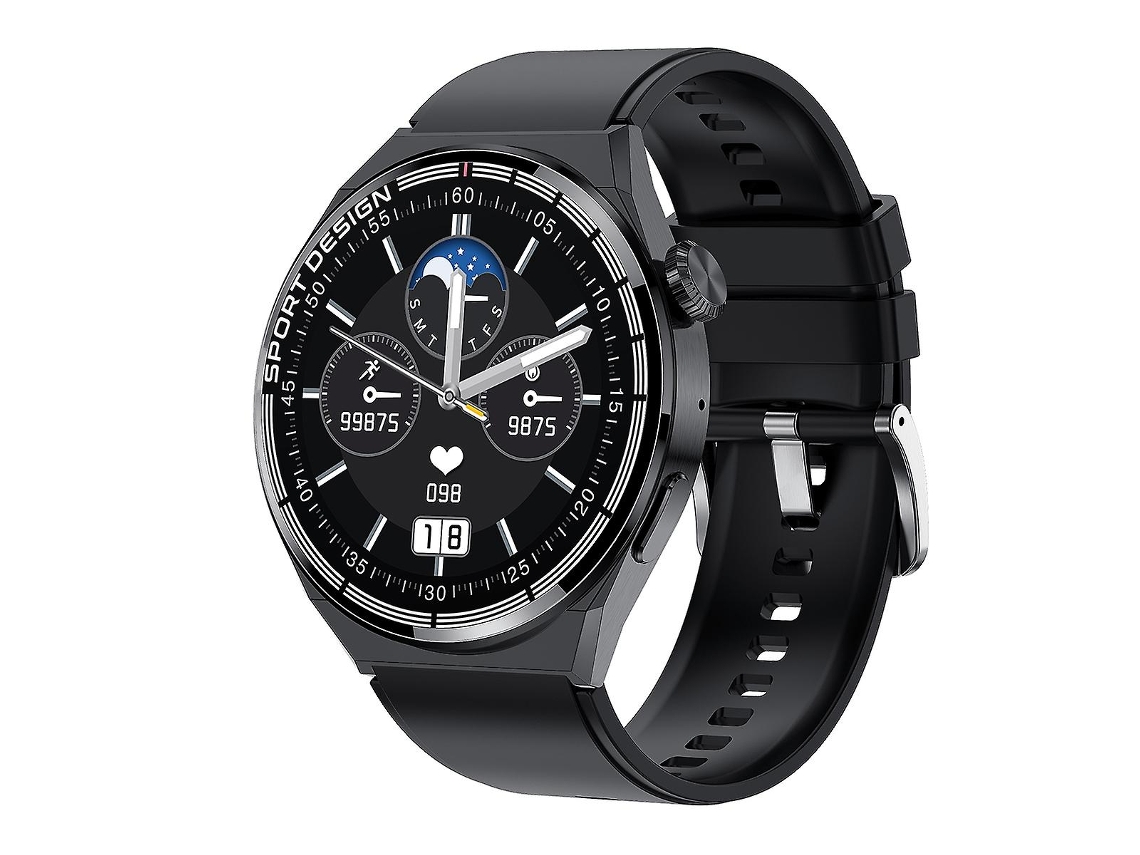 Smartwatch IP68 com mostrador preto de 1,60 polegadas e pulseira de silicone. Ly Ebike