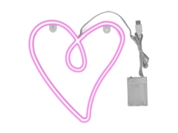 Luz neon de coração, alimentação dupla, IP45, LED retro, decoração de sala e festas rosa | S/MARCA