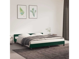 Vidaxl Estrutura De Cama Sem Colchão 160x200 Cm Veludo Verde-escuro