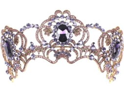 Tiara De Ametista Com Coroa Para Casamento, Festa E Concurso De Beleza - Acessório Chique E Brilhante