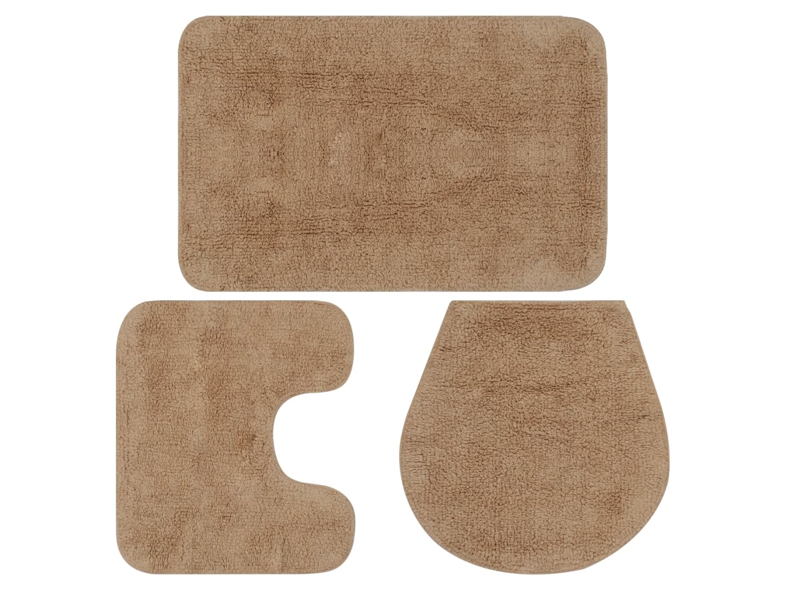 Bath Mat Set, Bath Mat Sets Vidaxl Bege Tecido (n/a)
