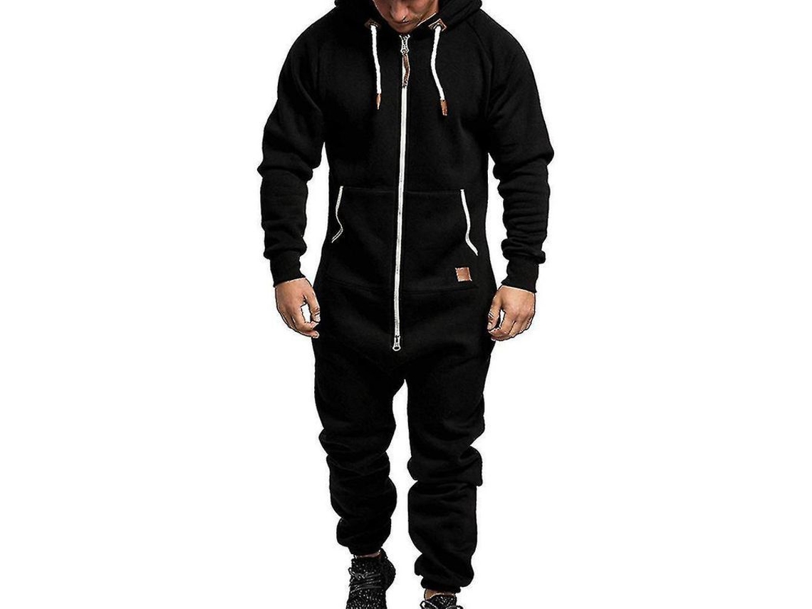 2026 moletom com Capuz para Homem Inverno Casual com Cremalheira Sudadera Romper Aqi L Negro
