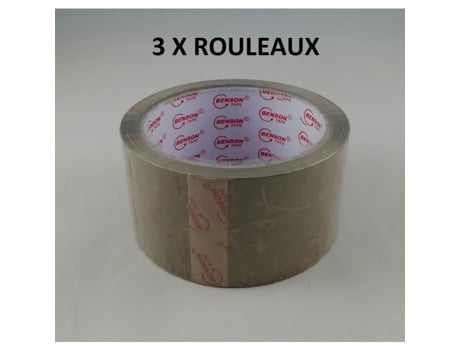 Lote 3 X Gros Rolos De Fita Adesiva Marrom Havane 50m X 48mm Embalagem Em Papelão Cobye